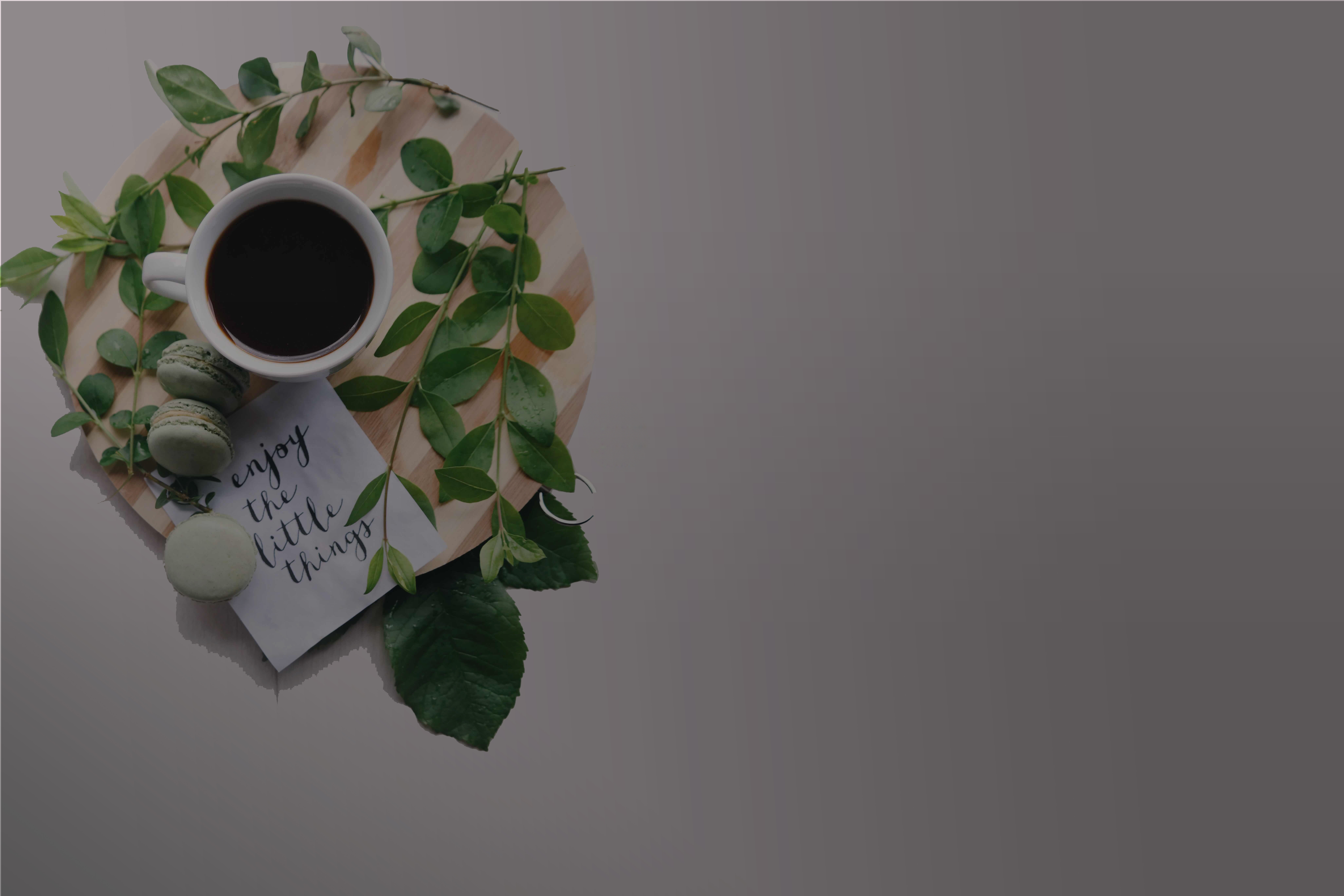 image of coffee cup as abackground of the offer